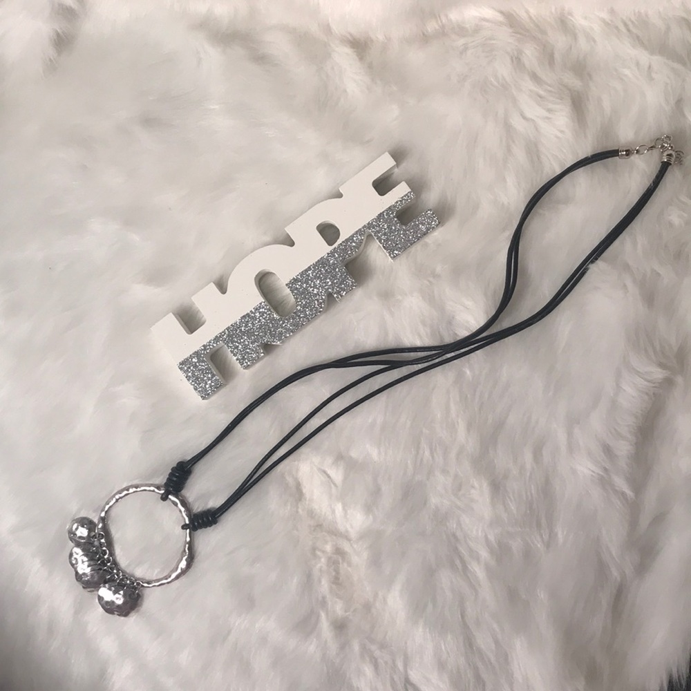 Lovely Long Black and Silver Necklace